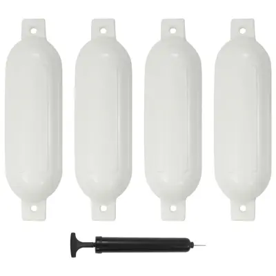 vidaXL Odbijač za čoln 4 kosi bela 51x14 cm PVC