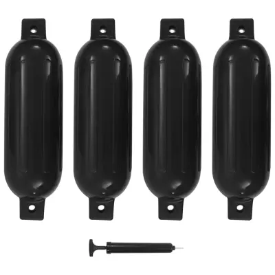 vidaXL Odbijač za čoln 4 kosi črna 51x14 cm PVC