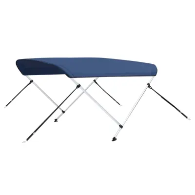 vidaXL Bimini tenda z 2 lokoma mornarsko modra 180x130x110 cm