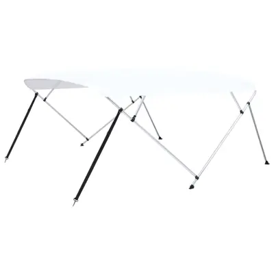 vidaXL Bimini tenda s 4 loki bela 243x(230-244)x137 cm