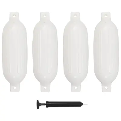 vidaXL Odbijač za čoln 4 kosi bela 58,5x16,5 cm PVC