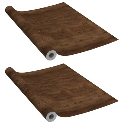 vidaXL Samolepilna folija za pohištvo 2 kosa temni hrast 500x90 cm PVC