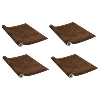 vidaXL Samolepilna folija za vrata 4 kosi temni hrast 210x90 cm PVC