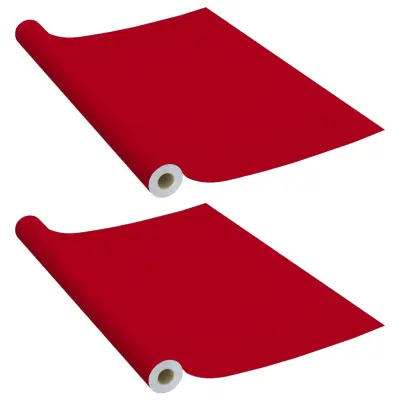 vidaXL Samolepilna folija za pohištvo 2 kosa rdeča 500x90 cm PVC