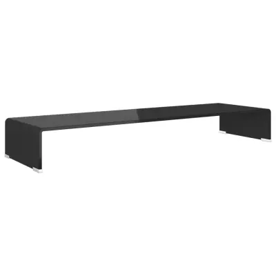 vidaXL Stojalo za TV / ekran stekleno črno 100x30x13 cm