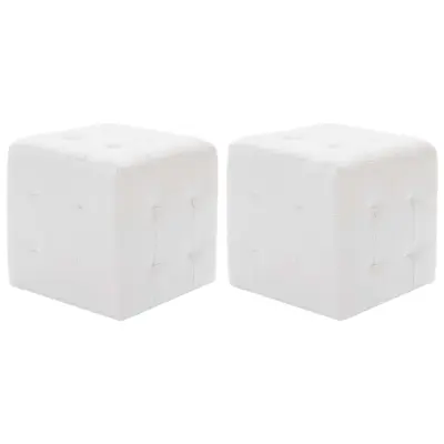 vidaXL Tabure 2 kosa bel 30x30x30 cm umetno usnje
