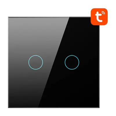 ZigBee Avatto LZTS02-EU-B2 stikalo na dotik z dvojnim nevtralnim delovanjem TUYA (črno)