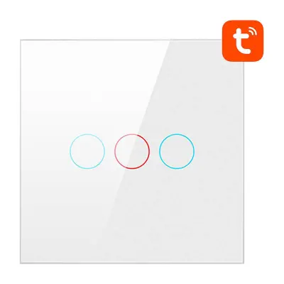 ZigBee Avatto LZTS02-EU-W3 Trojno nevtralno stikalo na dotik TUYA (belo)