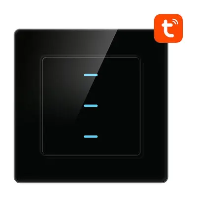 Stikalo na dotik WiFi Avatto N-TS10-B3 Triple TUYA (črno)