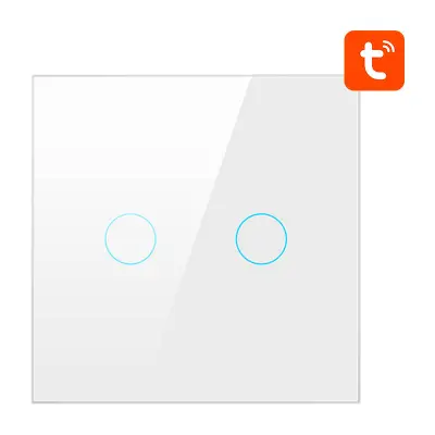 ZigBee Avatto ZTS02-EU-W2 Dvojno stikalo na dotik TUYA (belo)