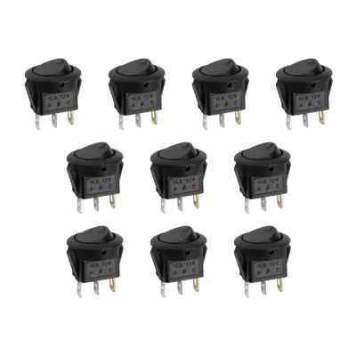 10x vgradno stikalo 16A 12V DC modra LED