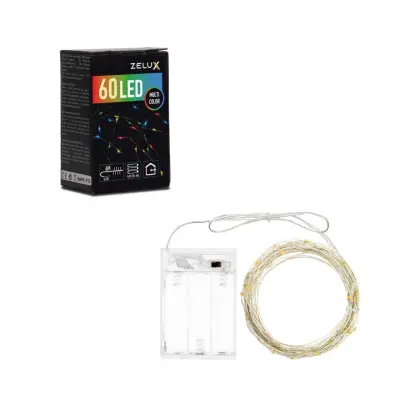 Baterijske micro LED lučke 60 LED 6m večbarvne