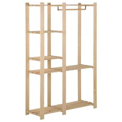 vidaXL Stojalo za oblačila 110x38x170 cm trdna borovina