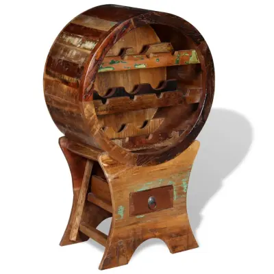 vidaXL Stojalo za vino za 10 steklenic trden predelan les