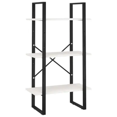 vidaXL Regal bel 60x30x105 cm trdna borovina