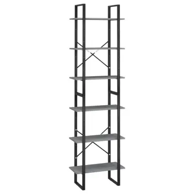 vidaXL Regal s policami siv 60x30x210 cm trdna borovina