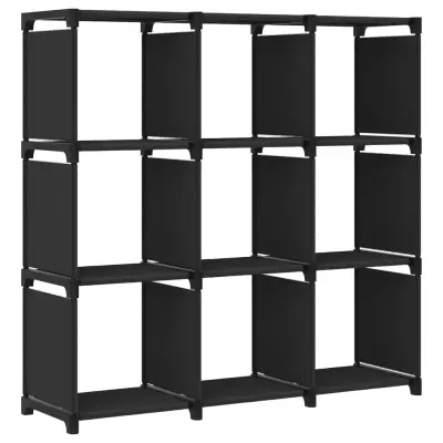 vidaXL Regal z 9 kockastimi policami črn 103x30x107,5 cm blago