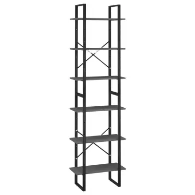 vidaXL Regal s policami siv 60x30x210 cm inženirski les