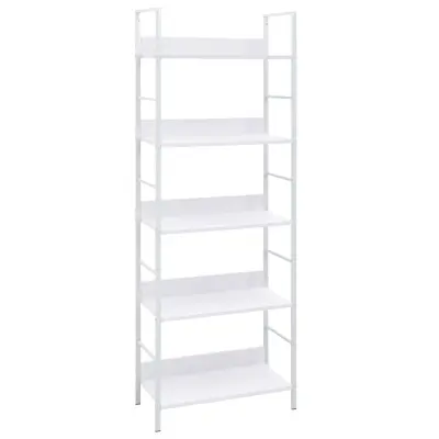 vidaXL Knjižna polica 5-nadstropna bela 60x27,6x158,5 cm inž. les