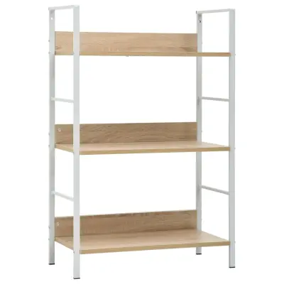 vidaXL Knjižna polica 3-nadstropna hrast 60x27,6x90,5 cm inž. les
