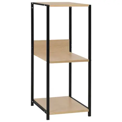 vidaXL Majhna ravna knjižna polica črna in hrast 33,5x39,6x79,7 cm