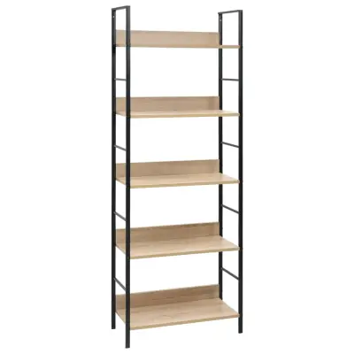 vidaXL Knjižna polica 5-nadstropna hrast 60x27,6x158,5 cm inž. les