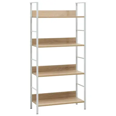 vidaXL Knjižna polica 4-nadstropna hrast 60x27,6x124,5 cm inž. les