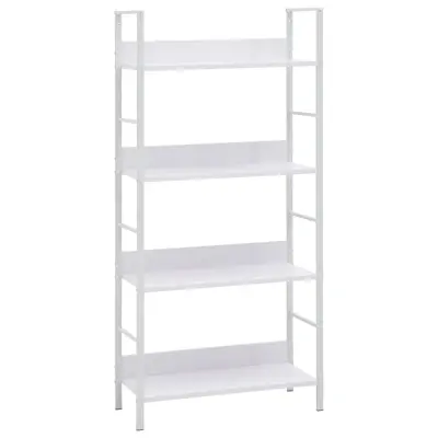vidaXL Knjižna polica 4-nadstropna bela 60x27,6x124,5 cm inž. les