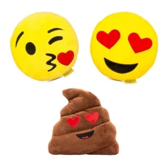 Set 3 kakovostnih emoji plišastih vzglavnikov ljubezen 32cm