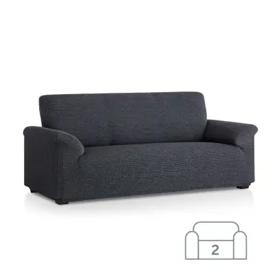 Raztegljiva stretch prevleka za dvosed -  kavč 130-180 cm črno/bela (siva) EU kvaliteta