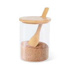 Steklena posoda za sladkor ali začimbe z žlico 8 x 11 cm 450ml