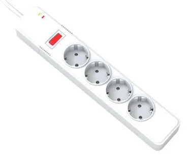 Razdelilec WELL 220V 1/4 3m+STIKALO; H05VV-F 3G1.5mm2, prenapestna zaščita,