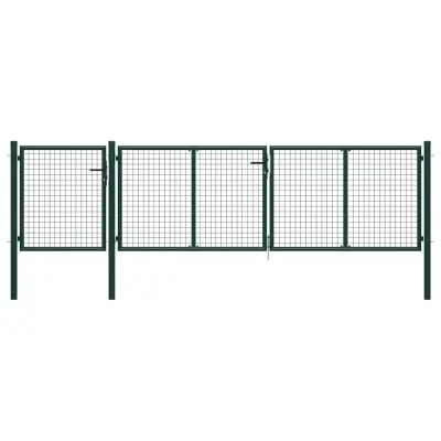 vidaXL Vrtna vrata jeklena 400x75 cm zelena