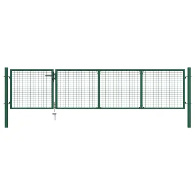 vidaXL Vrtna vrata jeklena 350x75 cm zelena