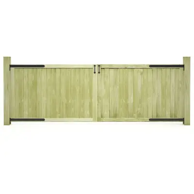 vidaXL Vrtna vrata 2 kosa impregnirana borovina 300x100 cm