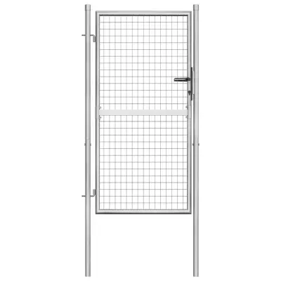 vidaXL Vrtna vrata pocinkano jeklo 105x200 cm srebrna