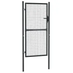 vidaXL Mrežasta vrtna vrata pocinkano jeklo 100x225 cm siva
