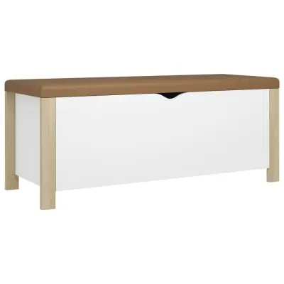 vidaXL Škatla z blazino bela in sonoma hrast 105x40x45 cm iverna pl.