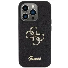 Guess zaščitni ovitek Glitter Script Big 4G Black, Iphone 15 Pro