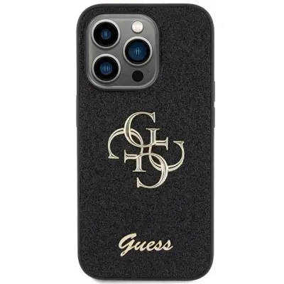 Guess zaščitni ovitek Glitter Script Big 4G Black, Iphone 15 Pro