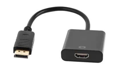 Adapter Displayport M. - HDMI Ž., 20cm, črna barva