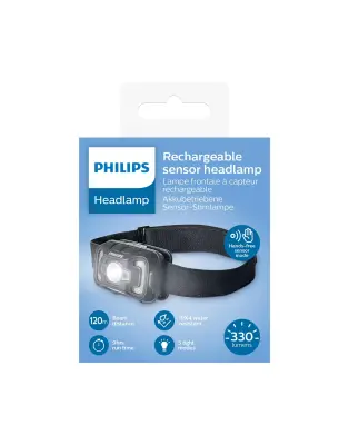 PHILIPS naglavna svetilka, 330lm, polnjiva