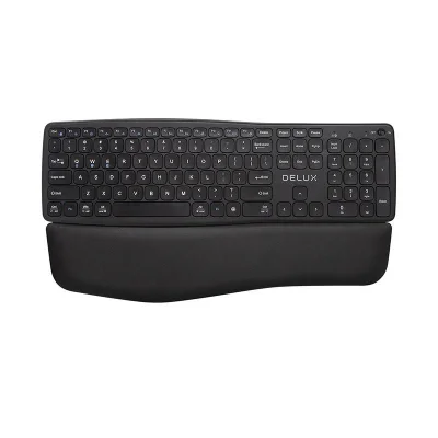 Brezžična ergonomska tipkovnica Delux GM908CV BT+2.4G (črna)
