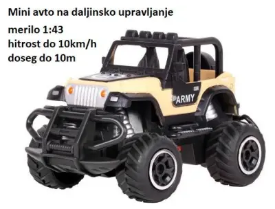 Mini avtomobilček REBEL ARMY na daljinsko vodenje