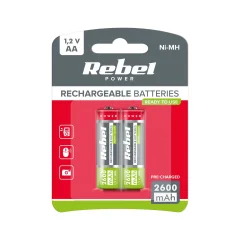 Baterija polnilna REBEL R6(AA) Ni-MH 2600mAh, 1,2V
