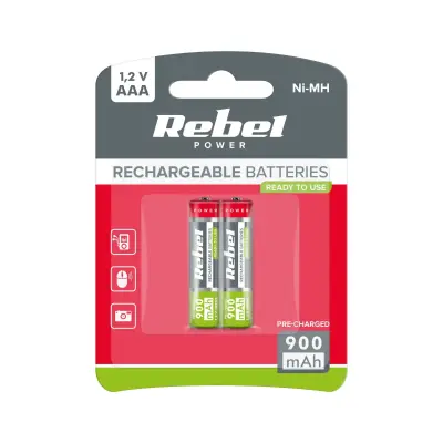 Baterija polnilna REBEL R03(AAA) Ni-MH 900mAh, 1,2V