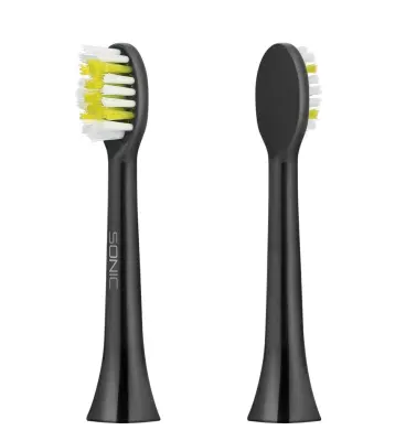 Nastavek za zobno ščetko TEESA SONIC BLACK; mehka trdota; 2kom