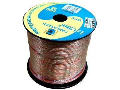 Kabel za avtozvočnike 100m 2x 0.75 mm2 transparent