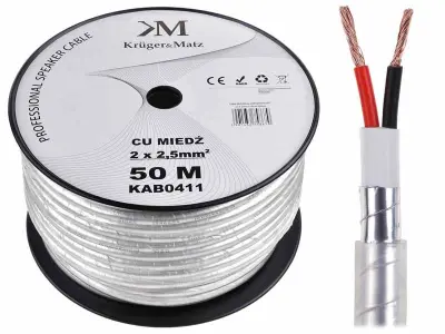 Kabel za avtozvočnike 2x2.5mm2 + ekran folija - PROFI