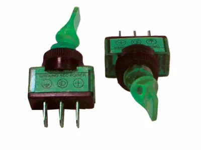 STIKALO 0-1 12V/20A zelene barve z lučko, 3- pin